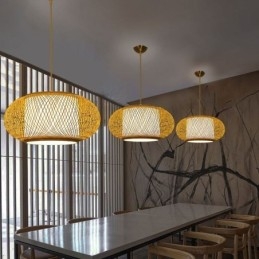 Luminária pendente decorativa de bambu Conforto visual