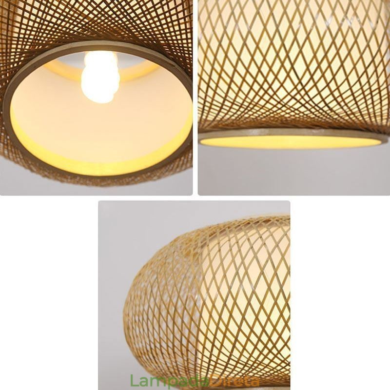 Luminária pendente decorativa de bambu Conforto visual