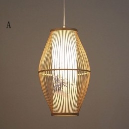 Luminária pendente clássica feita à mão em bambu