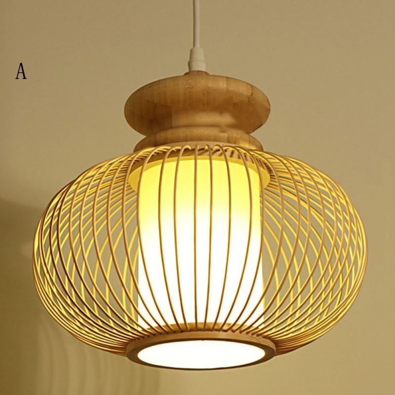 Luminária pendente de bambu nórdica requintada