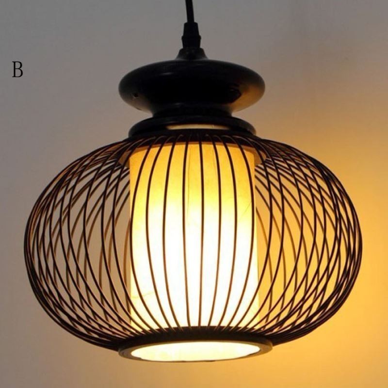 Luminária pendente de bambu nórdica requintada