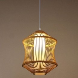 Luminária pendente em gaiola de bambu Visual Comfort