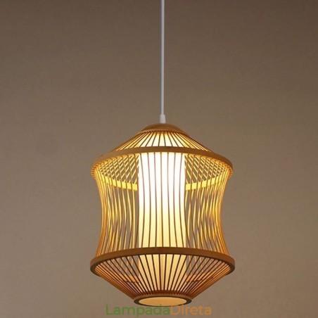 Luminária pendente em gaiola de bambu Visual Comfort Luminária pendente em gaiola de bambu Visual Comfort