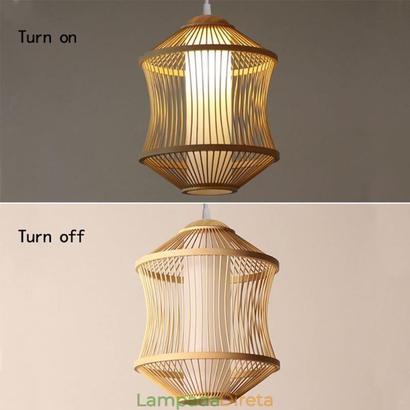 Luminária pendente em gaiola de bambu Visual Comfort