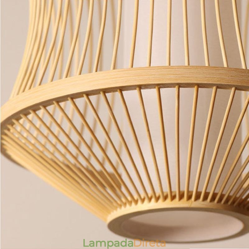 Luminária pendente em gaiola de bambu Visual Comfort
