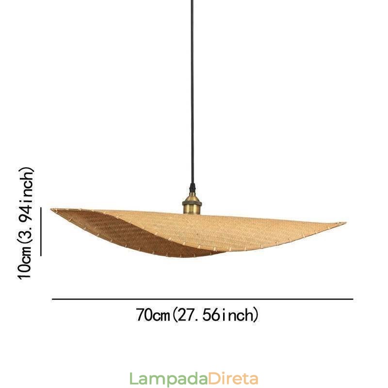 Luminária pendente criativa de folha Luminária pendente contemporânea de bambu Iluminação para sala de chá