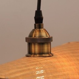 Luminária pendente criativa de folha Luminária pendente contemporânea de bambu Iluminação para sala de chá