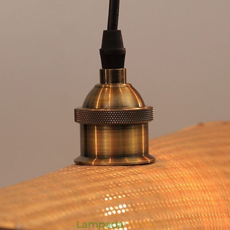 Luminária pendente criativa de folha Luminária pendente contemporânea de bambu Iluminação para sala de chá