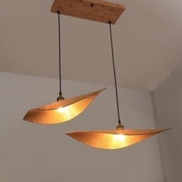 Luminária pendente criativa de folha Luminária pendente contemporânea de bambu Iluminação para sala de chá