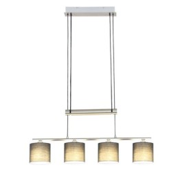 Luminária pendente moderna de 4 luzes com abajur de tecido e altura ajustável