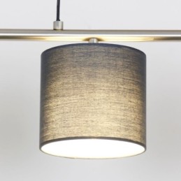Luminária pendente moderna de 4 luzes com abajur de tecido e altura ajustável