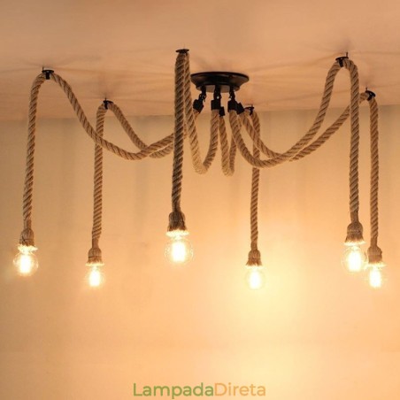 Estilo Retro 6 10 Cabeças Pendente Luz Corda De Cânhamo Lustre Vintage Luz De Teto Estilo Retro 6 10 Cabeças Pendente Luz Corda De Cânhamo Lustre Vintage Luz De Teto