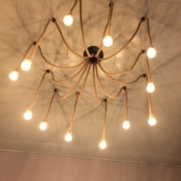Estilo Retro 6 10 Cabeças Pendente Luz Corda De Cânhamo Lustre Vintage Luz De Teto