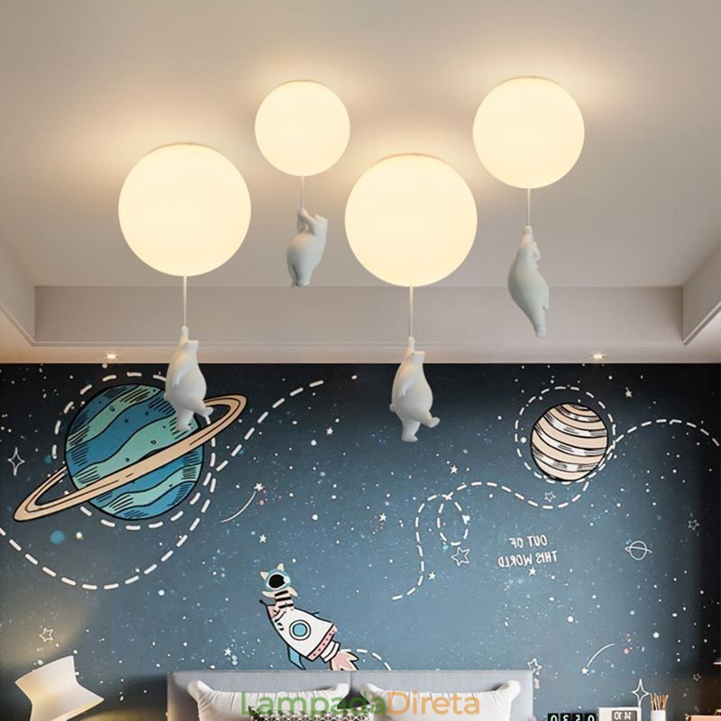 Nordic Ballon Luz de teto Acrílico Pendente Luz Crianças Crianças