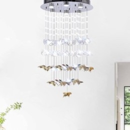 Luminária pendente nórdica Luminária pendente criativa de vidro borboleta