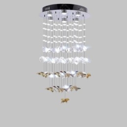 Luminária pendente nórdica Luminária pendente criativa de vidro borboleta