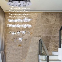 Luminária pendente nórdica Luminária pendente criativa de vidro borboleta