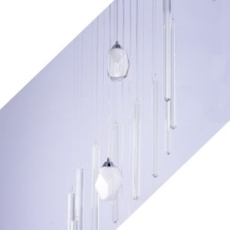 Cluster Pendant Light Moderno Grande Pingente Lustre de Cristal Duplex Escadaria
