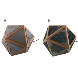 Luminária pendente geométrica em forma de diamante 3D com design translúcido