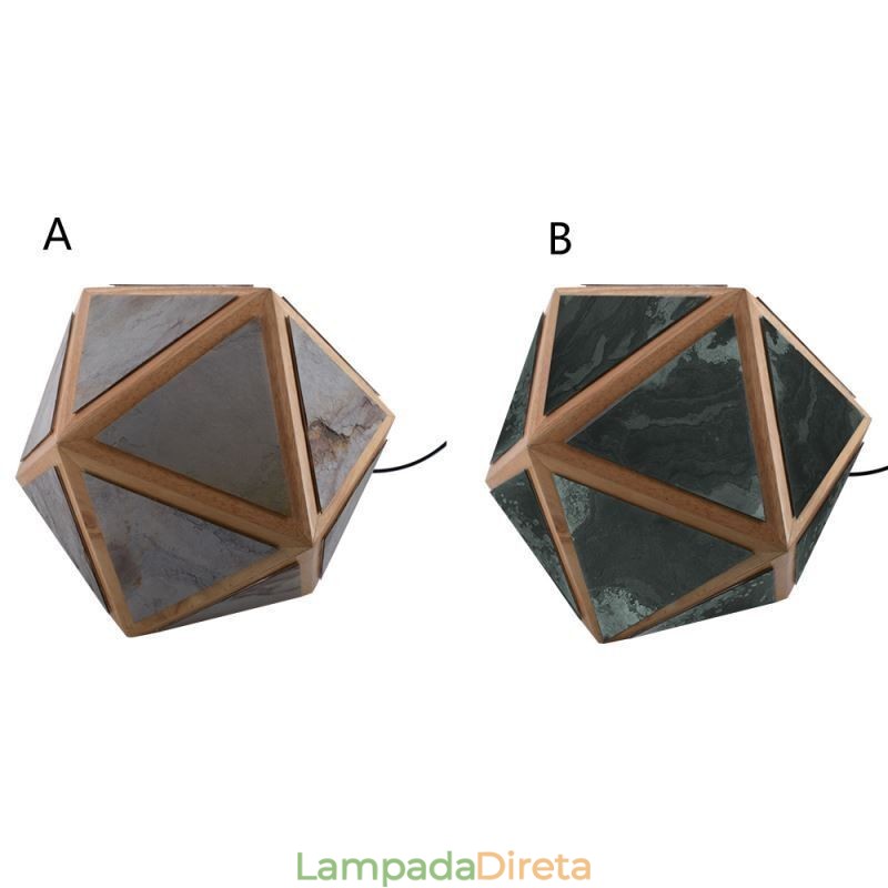 Luminária pendente geométrica em forma de diamante 3D com design translúcido