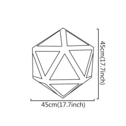 Luminária pendente geométrica em forma de diamante 3D com design translúcido