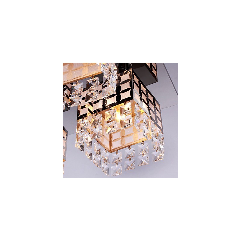 Lustre moderno de cristal inoxidável 4 luzes