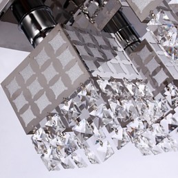 Lustre moderno de cristal inoxidável 4 luzes