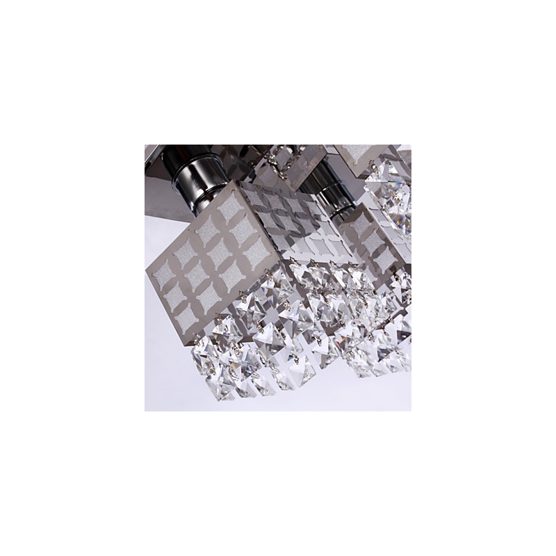 Lustre moderno de cristal inoxidável 4 luzes