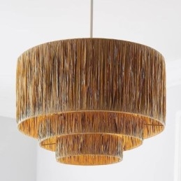 Luz pendente retrô country, abajur de corda de papel multicamadas, abajur de teto