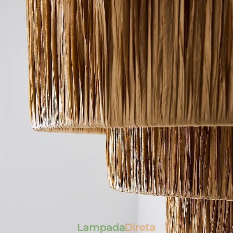 Luz pendente retrô country, abajur de corda de papel multicamadas, abajur de teto