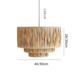 Luz pendente retrô country, abajur de corda de papel multicamadas, abajur de teto