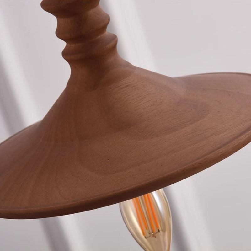 Pendente de madeira de borracha Ins Vintage Hanging Light
