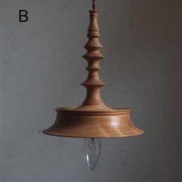 Pendente de madeira de borracha Ins Vintage Hanging Light
