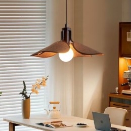 Luminária pendente nórdica estilo wabi sabi abajur de tecido luz de teto decorativa