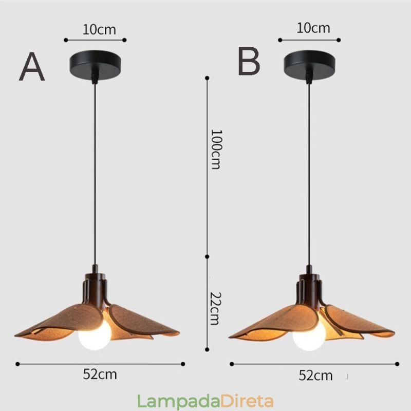 Luminária pendente nórdica estilo wabi sabi abajur de tecido luz de teto decorativa