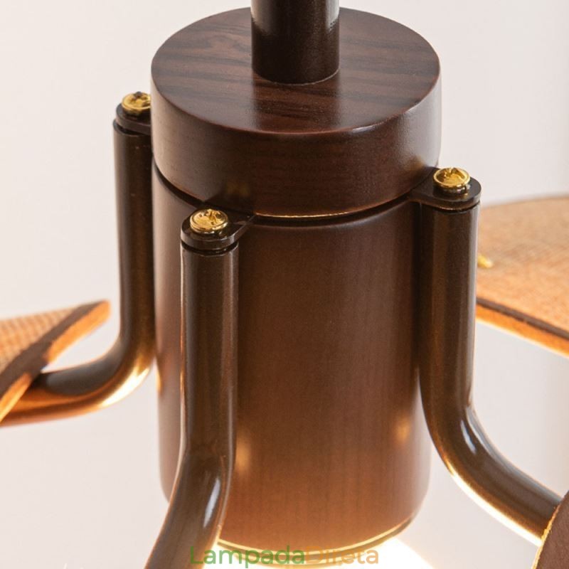 Luminária pendente nórdica estilo wabi sabi abajur de tecido luz de teto decorativa