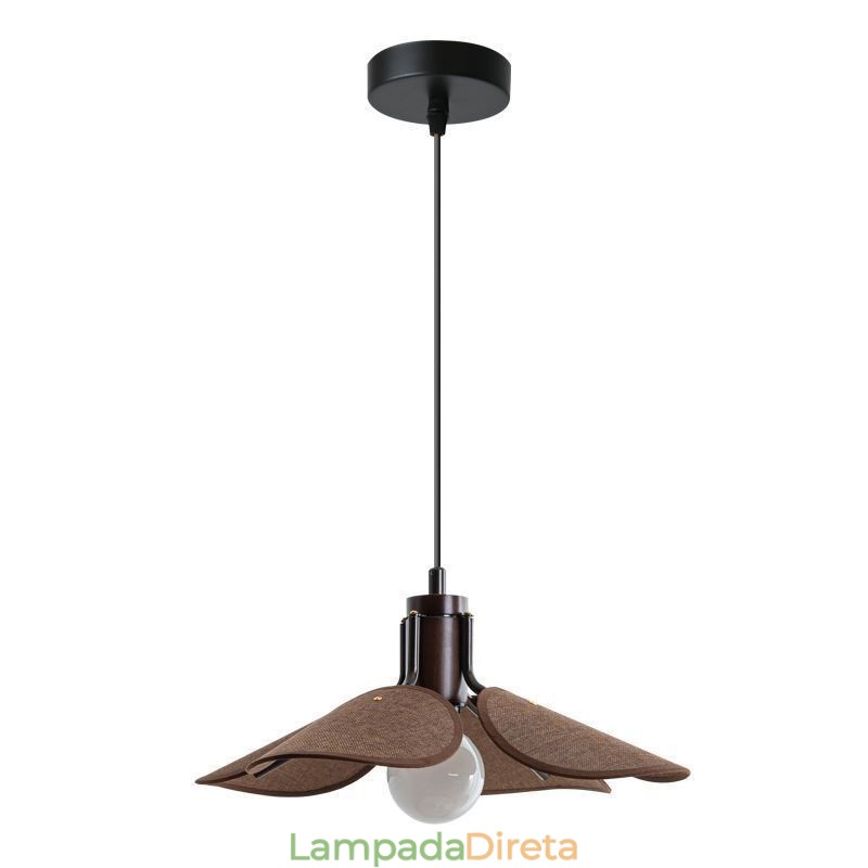 Luminária pendente nórdica estilo wabi sabi abajur de tecido luz de teto decorativa