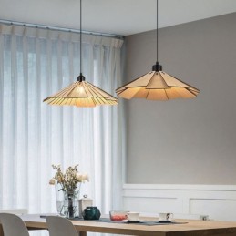 Pendente criativo retrô luz de teto de madeira
