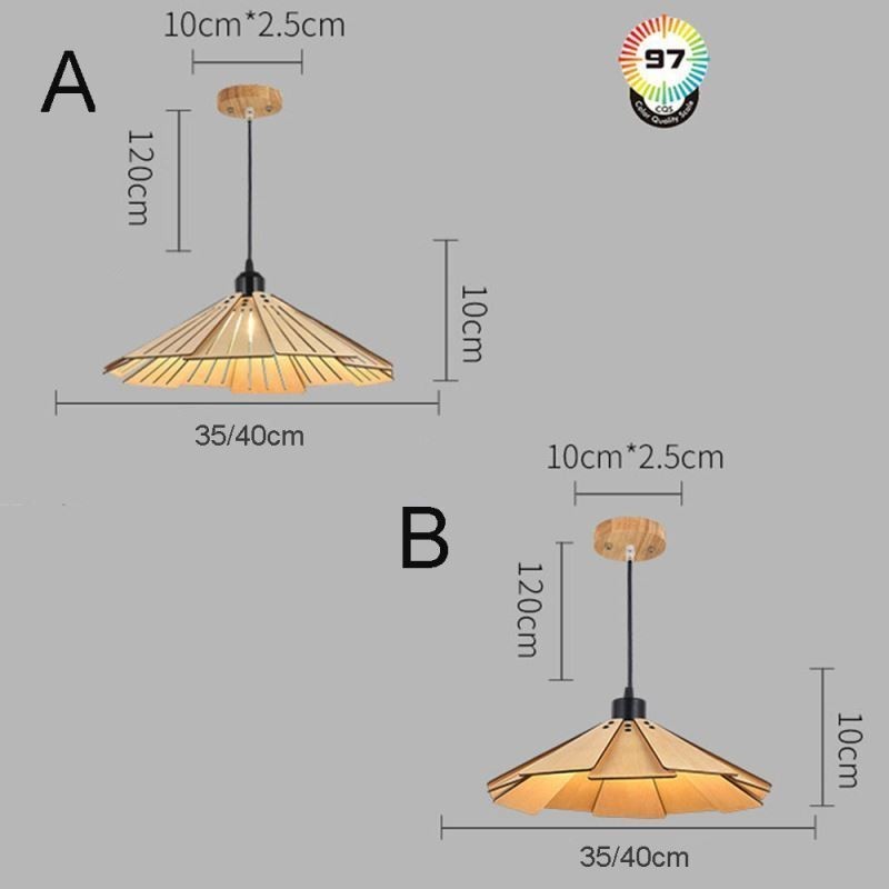 Pendente criativo retrô luz de teto de madeira