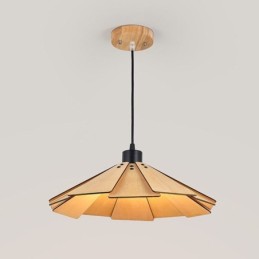 Pendente criativo retrô luz de teto de madeira