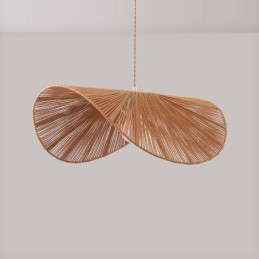 Retro Pendant Light Criativo Wabi Sabi Chapéu de Palha Corda de Cânhamo Luz de Teto