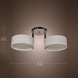 Lustre moderno contemporâneo de metal cromado com montagem embutida