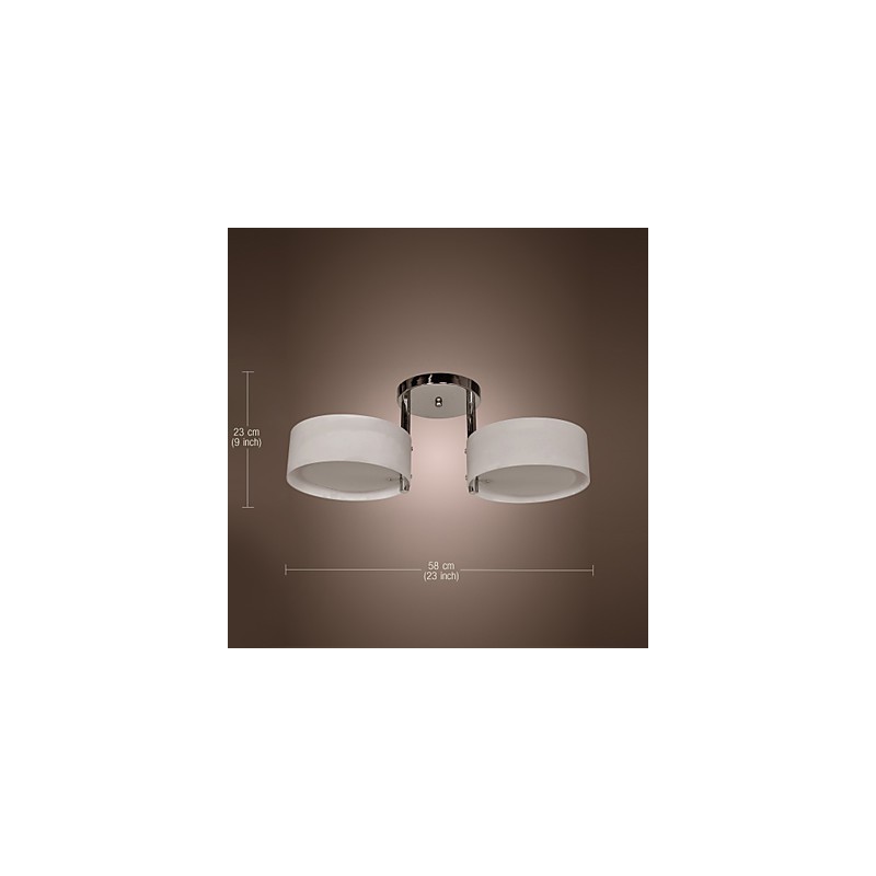 Lustre moderno contemporâneo de metal cromado com montagem embutida
