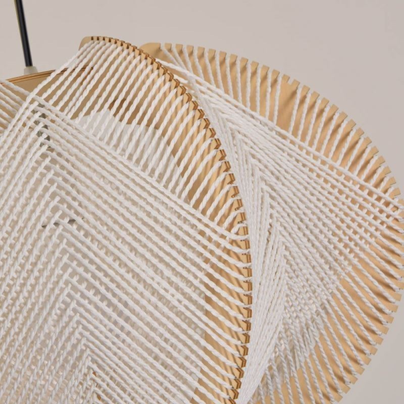 Luminária pendente nórdica estilo retrô Wabi Sabi feita à mão em madeira maciça
