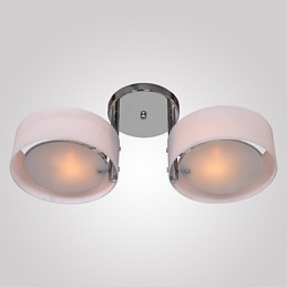 Lustre moderno contemporâneo de metal cromado com montagem embutida