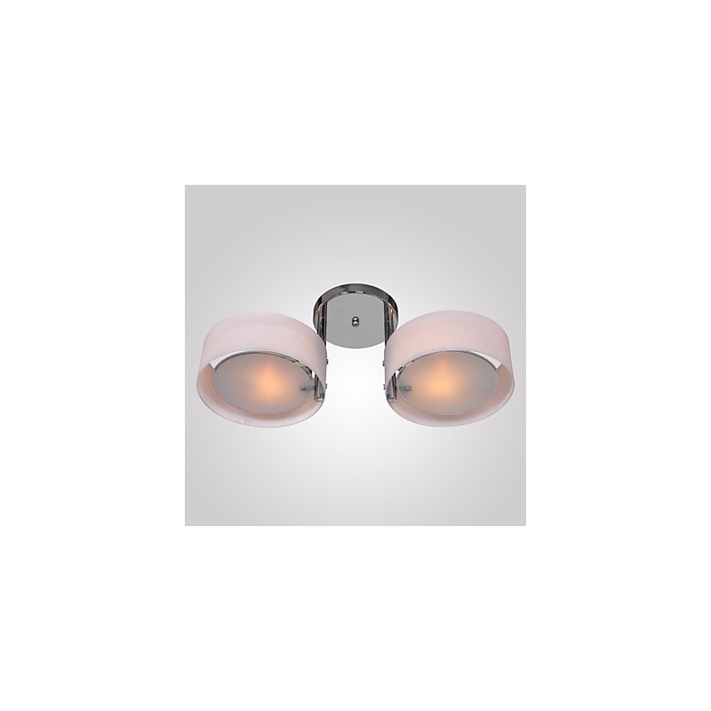 Lustre moderno contemporâneo de metal cromado com montagem embutida