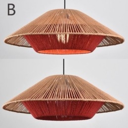 Luminária pendente de corda de cânhamo, luminária de teto tecida à mão