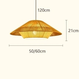 Luminária pendente de corda de cânhamo, luminária de teto tecida à mão