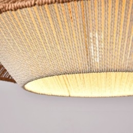 Luminária pendente de corda de cânhamo, luminária de teto tecida à mão