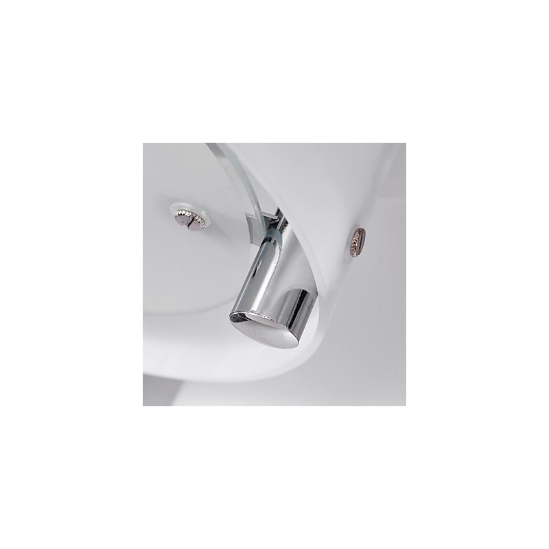 Lustre moderno contemporâneo de metal cromado com montagem embutida